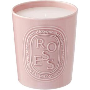 Diptyque Roses Candle 600g Porcelain jar Luxury Candle 100h Burn time 21.1 oz, Pink