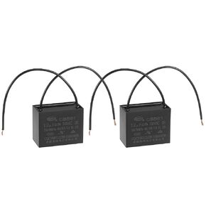 uxcell Ceiling Fan Capacitor CBB61 12uF 350V AC 2 Wires Metallized Polypropylene Film Capacitor 48x38x26mm for Electric Fan Pump Motor Generator 2Pcs