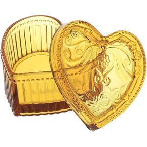 صندوق مجوهرات منقوش على شكل قلب، صندوق حلوى زجاجي مع غطاء، صندوق تخزين بروش قلادة وأقراط للنساء in Kuwait