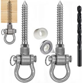 2 Bearing Swing Hangers Permanent Anti Rust Heavy Duty 180° Swing, 1500 lb Capacity sandbag Yoga Swing Hammock Chair