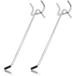 50 Pcs 6" Length Metal Pegboard Hooks with Rubber Tipped, Peg Hooks Peg Board Assorories for Peg Boards Shelving Hooks