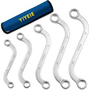 6 Pcs Extra Long Flex Head Ratcheting Wrench Set, Metric Long Wrench 8mm - 19mm, 72-Tooth Double Box End Wrenches, Chrome Vanadium Steel with Mirror Polish Finish, Rolling Pouch