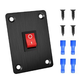 QTEATAK Boat Rocker Switch KCD1, Red, 2-Position SPST Panel Switch with 2-Pin, Rated at 6A 250VAC and 10A 125VAC, Includes 4pcs Blue Terminals FDFD2-187, CE Certified (1Pack)