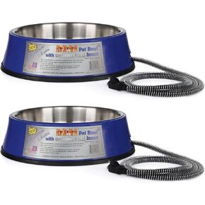 Farm Innovators SB-40 Signature Series 3 Quart Electric Heated Pet Water Bowl with Stainless Steel Insert, Thermostatic Control, 40 Watt
