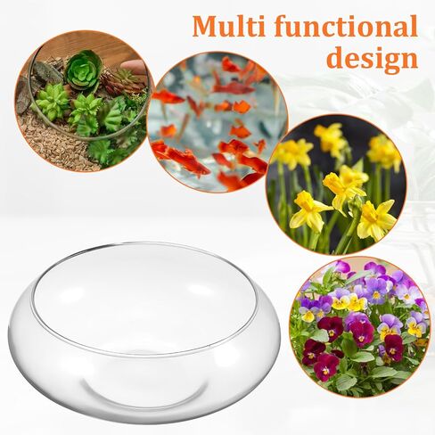 Happyyami 2 حزمة وعاء زجاجي مزهرية 6 "/ 8" زجاج وعاء السمك الزجاجي زارع المائية حاوية الزهور واضحة وعاء فقاعة العائمة شمعة وعاء الزجاج وعاء مستدير Terrarium لحدث الزفاف ديكور المنزل in Kuwait