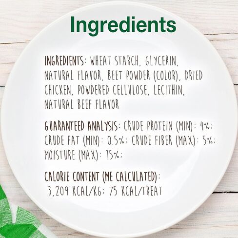 Nylabone Healthy Edibles Meaty Center مكافآت طبيعية للكلاب - مكافآت ذات مكونات محدودة للكلاب الصغيرة - نكهة لحم البقر، صغيرة (4 قطع) in Kuwait