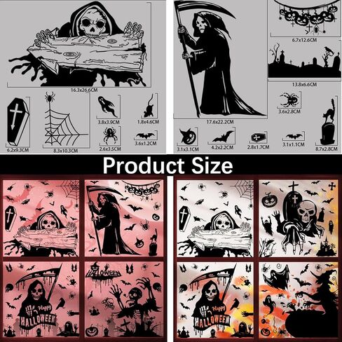 Halloween Windows Clings for Halloween Decoration, Garlvaso Double Side Halloween Window Stickers Set Halloween Decor, Removable Window Decals for Halloween Party Decorations (122) in Saudi Arabia