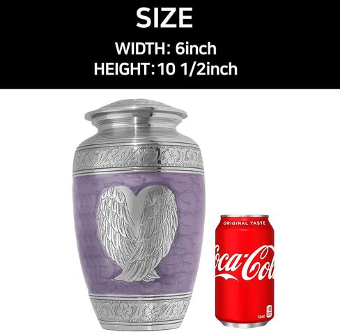 LETUSTO Cremation Urn for Human Ashes for Adults, Funeral Burial Handcrafted Decorative Urns with Velvet Bag for Easy Preservation and Portability (Angel Wing-White) in Kuwait
