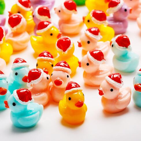 X Hot Popcorn 100 قطعة من البط الراتنج الصغير، بط صغير لعيد الميلاد، أشكال بطة صغيرة، زخارف البط الصفراء المصغرة للحرف اليدوية، تزيين بيت الدمى وسطح المكتب in Kuwait