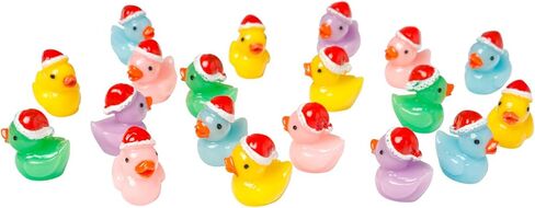 X Hot Popcorn 100 قطعة من البط الراتنج الصغير، بط صغير لعيد الميلاد، أشكال بطة صغيرة، زخارف البط الصفراء المصغرة للحرف اليدوية، تزيين بيت الدمى وسطح المكتب in Kuwait