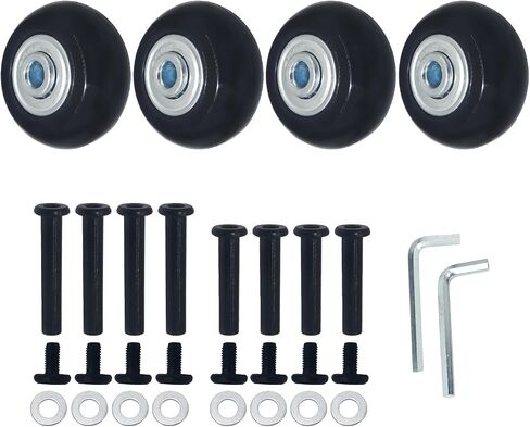 Wear-Resistant Mute Luggage Suitcase Replacement Wheels Rubber Swivel Caster Wheels Repair Kits (45mm 4-Pieces) in Saudi Arabia