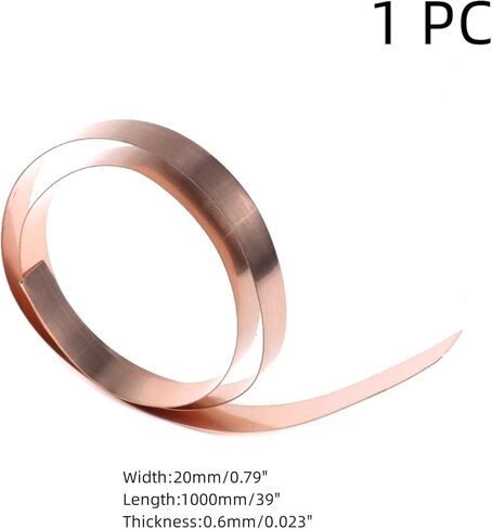 Copper Sheet 1m Length Copper Foil Sheet 0.6mm Thickness, 20mm Width Copper Roll in Kuwait