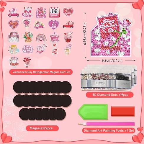 UPINS St Patrick Diamond Art Painting Magnets, 22Pcs Refrigerator Magnets Diamond Art Painting Kits St Patrick Magnets Sticker Diamond Art Craft Kits for Fridge Whiteboards Car Mailbox Decor in Saudi Arabia