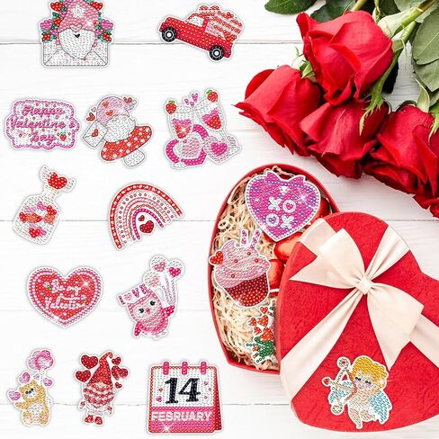 UPINS St Patrick Diamond Art Painting Magnets, 22Pcs Refrigerator Magnets Diamond Art Painting Kits St Patrick Magnets Sticker Diamond Art Craft Kits for Fridge Whiteboards Car Mailbox Decor in Saudi Arabia