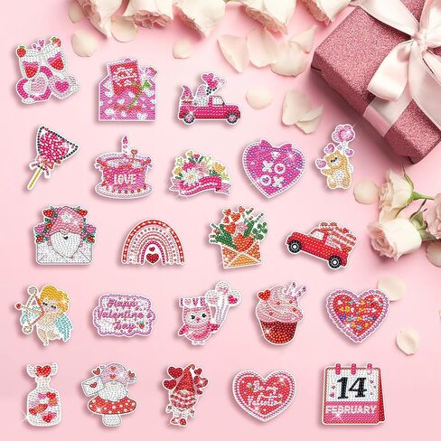 UPINS St Patrick Diamond Art Painting Magnets, 22Pcs Refrigerator Magnets Diamond Art Painting Kits St Patrick Magnets Sticker Diamond Art Craft Kits for Fridge Whiteboards Car Mailbox Decor in Saudi Arabia