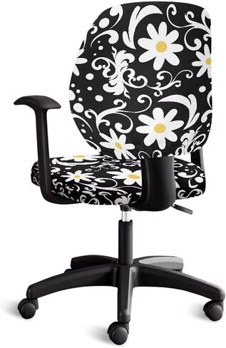 Flashideas Cute Daisy Chair Covers Computer Chair Seat Cover Backrest Slipcovers Protective Stretch Decorative Fabric Cover Suitable for Computer Chairs Office Chairs in Saudi Arabia