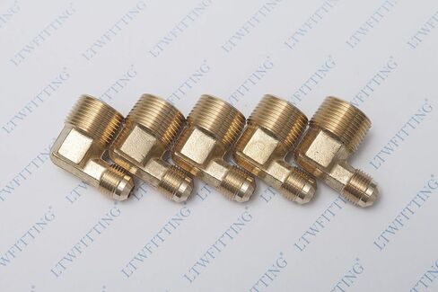 LTWFITTING Brass Flare 3/8" OD x 3/4" Male NPT 90 Degree Elbow Tube Fitting (Pack of 5) in Saudi Arabia