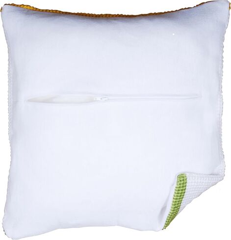 Thea Gouverneur Cushion Back Kit with Zipper - White - for Any 16x16 Inch (40x40cm) Cushion- Cross Stitch Creations - Embroidery - for Adults - 23.5904 in Kuwait
