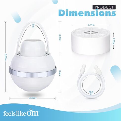 Advanced Bath Water Filter - 10-Stage Filtration| BPA-Free | Easy Install | Bath Filter for Tub - Bath Ball Filter Reduces Chlorine & Heavy Metals, Balances pH, Infuses Vitamin C in Saudi Arabia