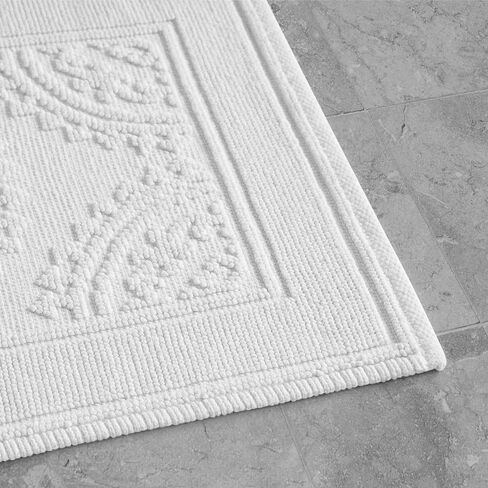 Jean Pierre New York Cotton StoneWash Medallion 17x24/20x32 in. 2-Piece Bath Rug Set, White in Saudi Arabia