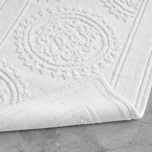 Jean Pierre New York Cotton StoneWash Medallion 17x24/20x32 in. 2-Piece Bath Rug Set, White in Saudi Arabia