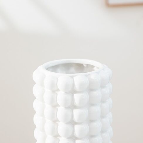 White Ceramic Vase Nordic Minimalist Style Decor for Countertop Center Dresser Kitchen Living Room Home Decor White Matte Abstract Vase (White 666) in Saudi Arabia
