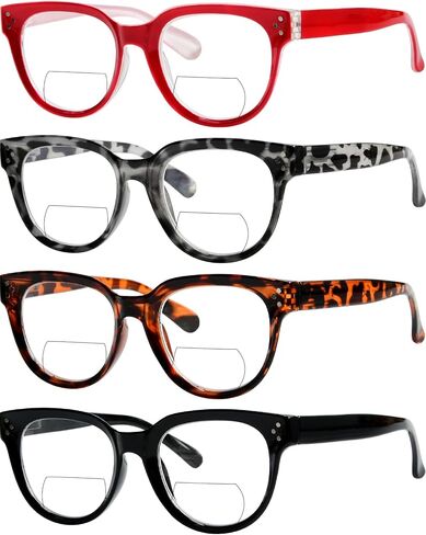 Eyekepper 4-packing Bifocal Reading Glasses Women Stylish Bifocal Readers Clear Lens +2.00 in Saudi Arabia