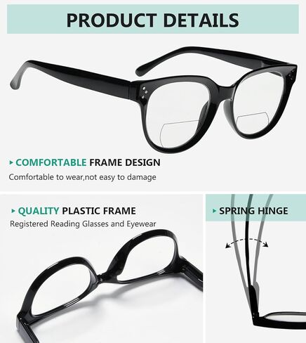 Eyekepper 4-packing Bifocal Reading Glasses Women Stylish Bifocal Readers Clear Lens +2.00 in Saudi Arabia