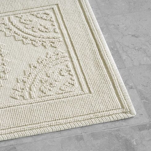 Jean Pierre New York Cotton StoneWash Medallion 17x24/20x32 in. 2-Piece Bath Rug Set, White in Saudi Arabia