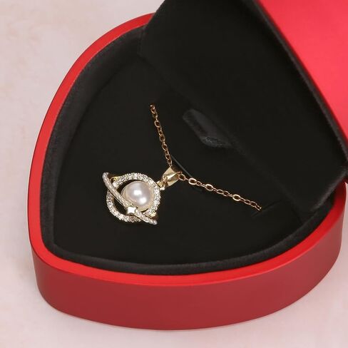 LETURE الإبداعية على شكل قلب قلادة قلادة هدية مربع مع زهرة، حالة عرض المجوهرات الصغيرة لاقتراح الخطوبة الزفاف عيد الحب (أسود) in Kuwait