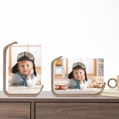 4x6 Picture Frame Wood Photo Frame Double Sided Frame for Tabletop Display L Shaped Picture Frames Vertically or Horizontally Display Walnut in Saudi Arabia