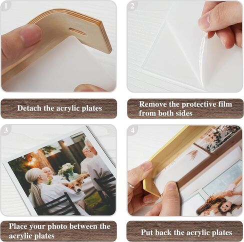 4x6 Picture Frame Wood Photo Frame Double Sided Frame for Tabletop Display L Shaped Picture Frames Vertically or Horizontally Display Walnut in Saudi Arabia