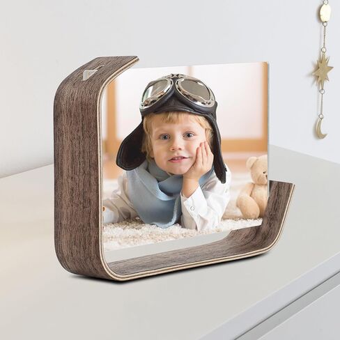 4x6 Picture Frame Wood Photo Frame Double Sided Frame for Tabletop Display L Shaped Picture Frames Vertically or Horizontally Display Walnut in Saudi Arabia