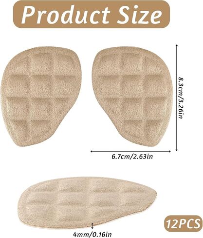 6 Pairs High Heel Comfort Pads, Non Slip Pads for Heels Thickened Heel Inserts for Women Self-Adhesive Foot Pads Reusable Metatarsal Pads Relief Foot Pain and Bunion Forefoot Support in Saudi Arabia