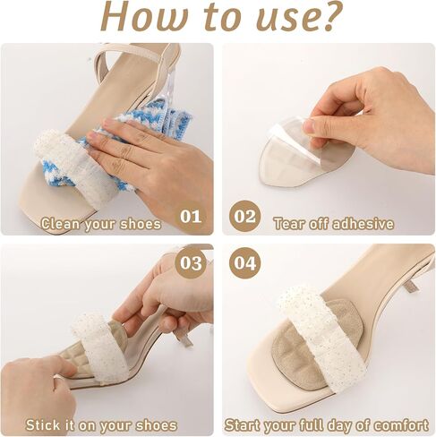 6 Pairs High Heel Comfort Pads, Non Slip Pads for Heels Thickened Heel Inserts for Women Self-Adhesive Foot Pads Reusable Metatarsal Pads Relief Foot Pain and Bunion Forefoot Support in Saudi Arabia