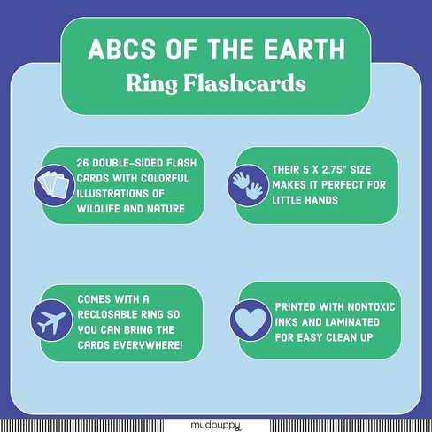 Mudpuppy Spanish English - بطاقات فلاش ABC Ring تتميز برسوم توضيحية ساحرة لتطوير الذاكرة وتعلم اللغة للأطفال من سن 1 فما فوق in Kuwait