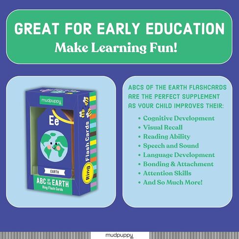 Mudpuppy Spanish English - بطاقات فلاش ABC Ring تتميز برسوم توضيحية ساحرة لتطوير الذاكرة وتعلم اللغة للأطفال من سن 1 فما فوق in Kuwait