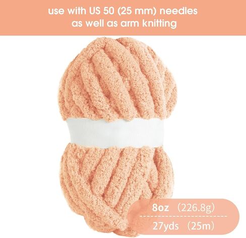 HOMBYS Sage Green Chunky Chenille Yarn for Crocheting, Bulky Thick Fluffy Yarn for Knitting,Super Bulky Chunky Yarn for Hand Knitting Blanket, Soft Plush Yarn, 8 Jumbo Pack (27 yds,8 oz Each Skein) in Kuwait