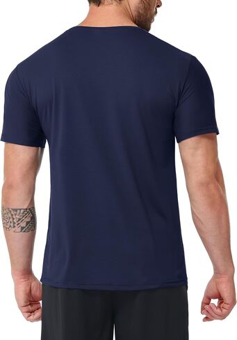 Mens Shirts 3 Pack Dry Fit Tech Moisture Wicking Performance Quick Dry Elastic Athletic Crew Short Sleeve T Shirts in Saudi Arabia