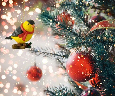 Goldfinch Hanging Christmas Tree Ornament Figurine Collectible - Bird Lover Gifts - Bird Watcher Gifts, Goldfinch Gift, Christmas Decoration in Saudi Arabia