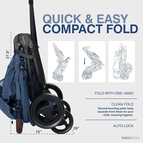 Valco Baby - Trend Duo Double - عربة أطفال مزدوجة جنبًا إلى جنب لحديثي الولادة والأطفال الصغار - سهلة الطي، قابلة للطي، متعددة الأوضاع، عربة أطفال مزدوجة بمظلة كبيرة 2025 (أسود ليلي) in Kuwait