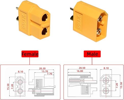 10Pair XT60H (XT60 Uograde) Male Female Bullet Connectors Plugs for RC Lipo Battery Rc Drone Airplane Accessories XT60 Connectors Plugs in Saudi Arabia