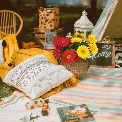 حديقة الحلزون 12 رأسًا من زهور الأقحوان الاصطناعية الحريرية، لونين من زهور الأقحوان جربيرا الحريرية مع مزهرية واحدة من ورق الكرافت للمنزل والمكتب وديكور استحمام الطفل وترتيب زهور الزفاف (الأحمر والأصفر) in Kuwait