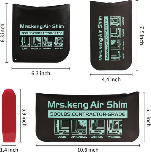 UPGRADE Air Wedge Bag kit,3Pack Strong and Inflatable Professional Leveling Kit & Alignment Tool Inflatable Shim Bag for Variety of Jobs,500LB Rating,300LB Rating 150LB Rating(3Sizes)… in Saudi Arabia