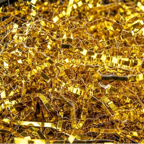 حشو أجاد الورق الفضي من Keoferlo، 1/2 رطل، حشو معدني قزحي الألوان لصناديق الهدايا، أغلفة الهدايا، سلال الهدايا (فضي معدني) in Kuwait