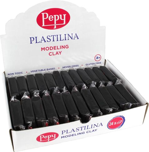 Pepy Plastilina طين تشكيلي قابل لإعادة الاستخدام وغير جاف؛ مجموعة من 24 قالبًا، كل منها 1.4 أونصة، مثالية لمشاريع الفنون والحرف اليدوية، أخضر فاتح in Kuwait