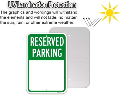 (عبوتان) لافتة وقوف السيارات للمستأجر فقط، لافتة وقوف السيارات المحجوزة، لافتة ألومنيوم معدنية مقاس 18 × 12 بوصة، مقاومة للماء، ومقاومة للبهتان، ومقاومة للانحناء in Kuwait