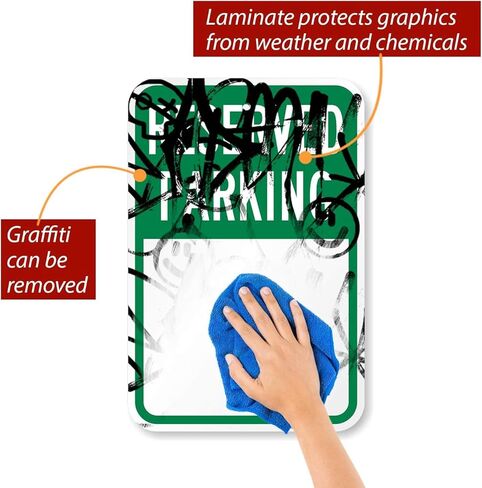 (عبوتان) لافتة وقوف السيارات للمستأجر فقط، لافتة وقوف السيارات المحجوزة، لافتة ألومنيوم معدنية مقاس 18 × 12 بوصة، مقاومة للماء، ومقاومة للبهتان، ومقاومة للانحناء in Kuwait