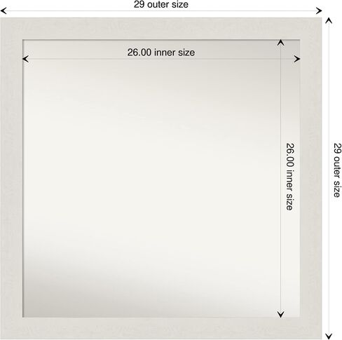 Amanti Art Bathroom Mirror, Cabinet White Wall Mirror for use as Bathroom Vanity Mirror Over Sink (27.5 x 33.5 in.) Non-Beveled Mirror, White Mirror, Modern Mirror from WI, USA in Saudi Arabia