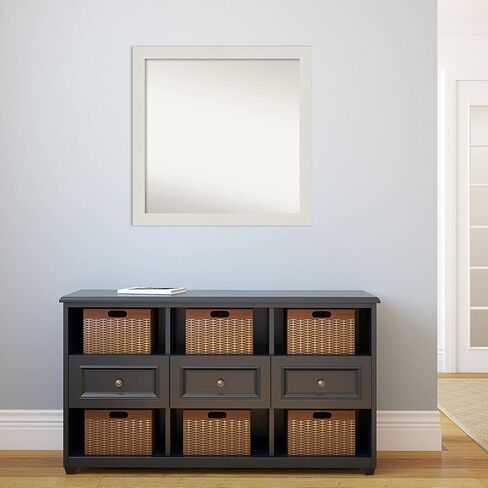 Amanti Art Bathroom Mirror, Cabinet White Wall Mirror for use as Bathroom Vanity Mirror Over Sink (27.5 x 33.5 in.) Non-Beveled Mirror, White Mirror, Modern Mirror from WI, USA in Saudi Arabia